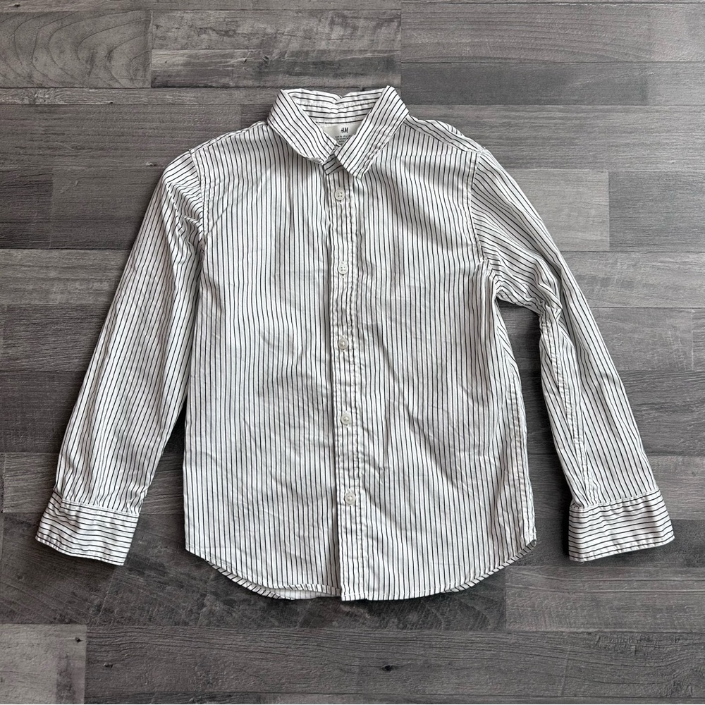 H&M Boys Classic Striped Button-Down Shirt